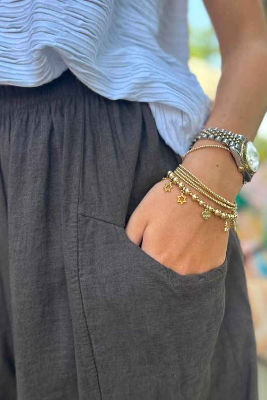 Sandbar Linen Blend Bloom Barrel Pant Chocolate